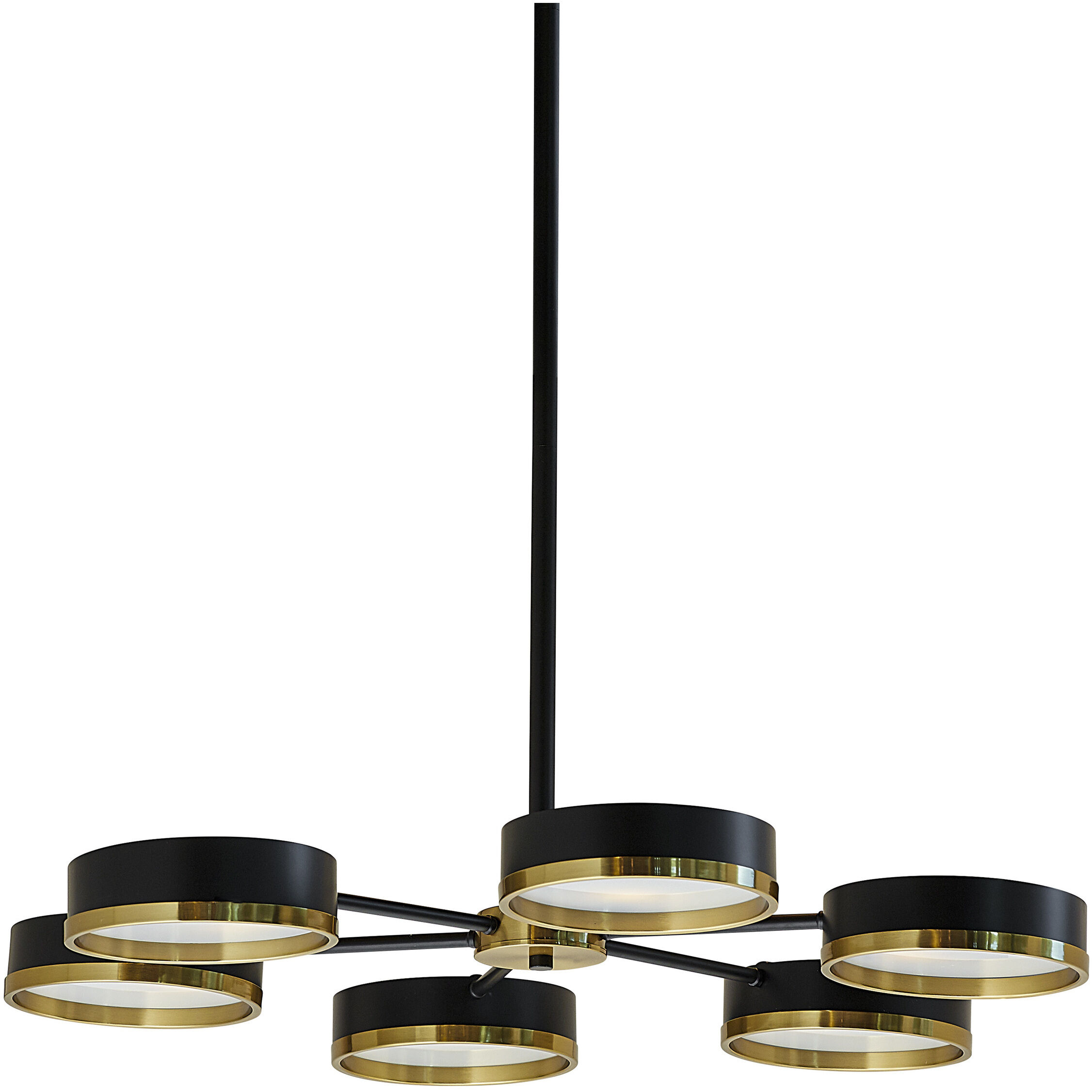 Oswin 6 Light 37 inch Black / Brass / Black Chandelier Ceiling Light